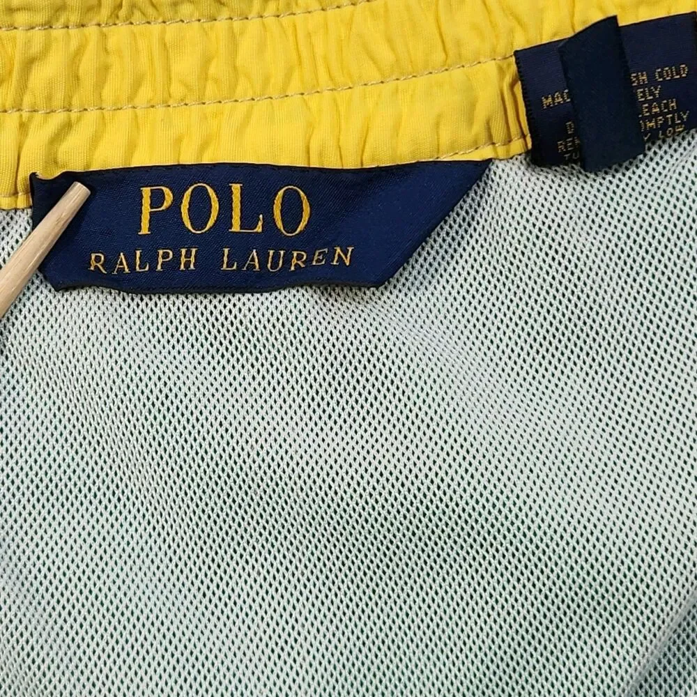 Polo Ralph‎ Lauren Swim Shorts Men's 2XL Green Board Trunks Pockets Mesh Lined
